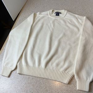 Lands’ End Petite Cream Cotton Sweater
